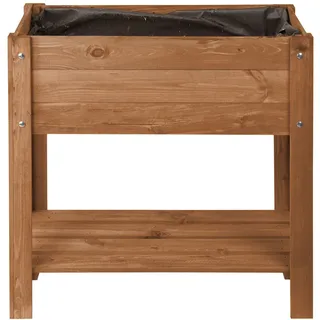 DEKO VERTRIEB BAYERN Jet-Line® | Hochbeet Gertrud Dunkelbraun mit Ablage Pflanzbeet 80,5x40x78,5 cm | Kräuter | Blumenbeet | Garten | Terrasse | Balkon