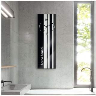 Bruno Banani Wanduhr Stripes auf Glas (analog, 20 cm) schwarz