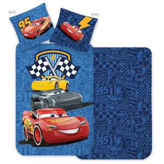 Disney Kinderbettwäsche Disney Cars Racing Crew Bettwäsche 140x200cm blau