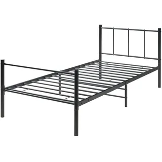 [en.casa] Metallbett, Schwarz Metall, 90x200 cm