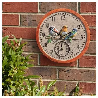 Smart Garden Wanduhr BirdWood Wanduhr, 30 cm (Vogel-Design) Gartenuhr