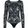 Long Sleeve Lace Suit Körper Black S