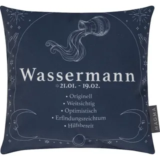Magma Heimtex Kissen "Wassermann" in Dunkelblau - (L)25 x (B)25 cm