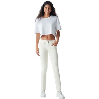 LTB Jeans Molly M Slim Fit Super Slim Fit Weiß 53296 Normaler Bund Reißverschluss W 34 L 30