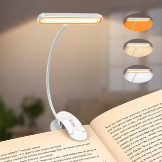 Gritin Leselampe Buch Klemme mit 19 LEDs- Weiß