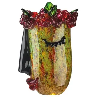 GILDE Dekovase FLORA Standdekoration - mehrfarbig - Glas - H. 31,5cm x B. 20cm - Deko (1 Stück), Glasvase mit Gesichtsmotiv - Blumenvase für Tischdeko und Vasen-Deko bunt