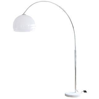SalesFever Bogenlampe 208 cm | höhenverstellbar | Ø Lampenschirm 40 cm | echter Marmorfuß | B 155 x T 40 x H 208 cm | weiß