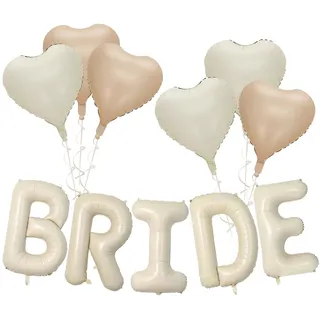 LUYIEDHA Bride Luftballon, Bride to Be Deko Ballon mit Herz Folienballon, Bride Ballon für Bachelorette Party, Hochzeit, Jga Frauen Deko, Hochzeit Deko (Multicolor B)