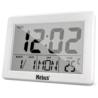 MEBUS 25738 Quarz-Wecker silber