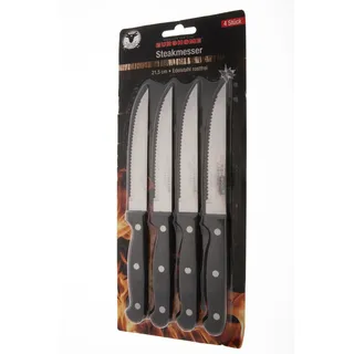 EuroHome 4x Steakmesser 21,5cm, Edelstahl, Grillmesser, Tomatenmesser