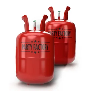 Party Factory Helium Party Factory 2er Set Heliumflaschen für 20 Ballons 140l Gasfüllung, Ballongas, Helium, Heliumgas, Helium Ballongas rot 280 l