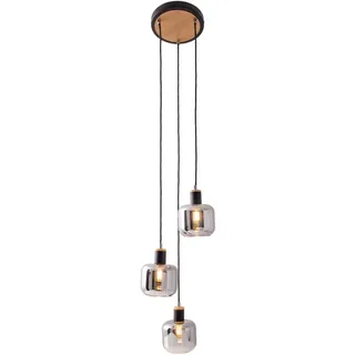 NÄVE Fumoso 3-flg. 123 cm schwarz Metall Rauchglas