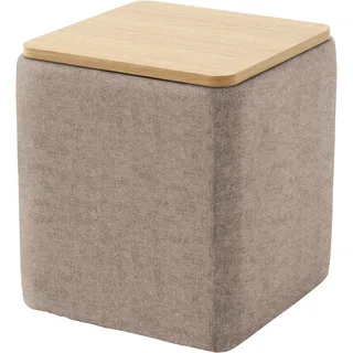Ablagetisch HOME AFFAIRE "Kyro, Stauraum mit Tischplatte Eiche, Breite 40 cm", taupe, B:40cm H:46cm T:40cm, 85% Polyester, 15% Nylon, Tische, Ablagetisch, Stylisch, handlich und praktisch für dein Schlafzimmer