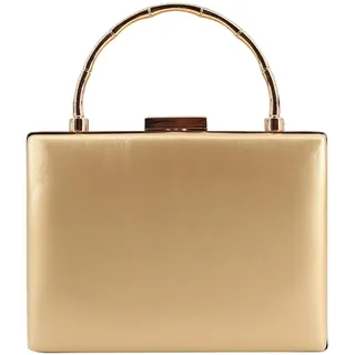 Gold Handtasche für Frauen - Kunstleder Abendtasche Glänzend Handtasche Clutch Purses für Damen Abend Hochzeit (DE-Style 13-Gold) - 7.3*1.4*5.1 inches