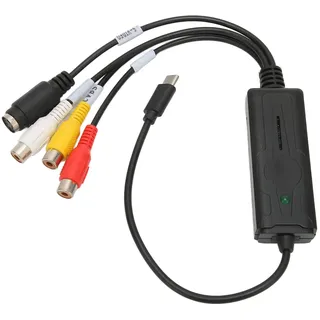 Video Grabber USB C Capture Card, Unterstützt NTSC PAL und ADC, S Video und CVBS auf USB Typ C 2.0 Video Capture Device für Windows 10/7/2000 XP Vista, für OS X