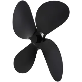 Fdit 4-Blatt-Ofenventilator, Zirkuliert Effizient Warme Luft, Ersatzteile für Heimherd, Schwarz-Silber, Einfache Installation und Geräuscharm, Zum Heizen mit Herd (Black)