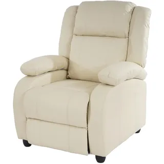 Mendler Fernsehsessel Lincoln Kunstleder 84 x 102 x 0 cm Beige mit Kopfteil