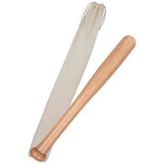 Relaxdays Baseballschläger Holz mit Beutel Beige,Hellbraun