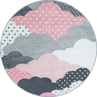 KADIMA DESIGN Cogne Kinderteppich Ø 160 cm Pink