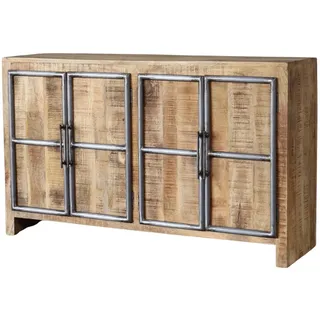 Sideboard VLAKA massiv Mangoholz & Eisen Anrichte Kommode Industrial Design