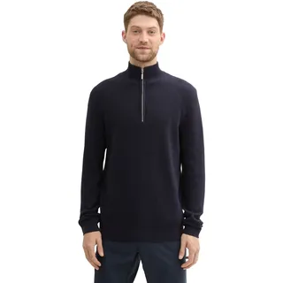Tom Tailor Herren Troyer Strickpullover aus Baumwolle, 13160 L