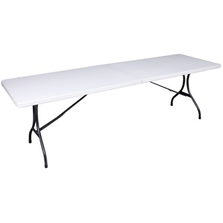 Tisch Klapptisch Balkontisch Biertisch klappbar Kunststoff Weiß 244cm