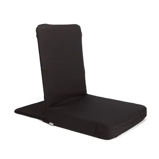 Bodhi Mandir Bodenstuhl XL | Meditationsstuhl mit dickem Sitzkissen | Komfortabler Bodensessel mit gepolsterter Rückenlehne | Waschbarer Bezug | Ideal für Freizeit, Yoga & Meditation (Black)