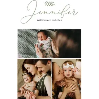 Personalsiertes Poster 40x60cm im Design "Grüner Zweig" mit Fotos und Texten gestalten