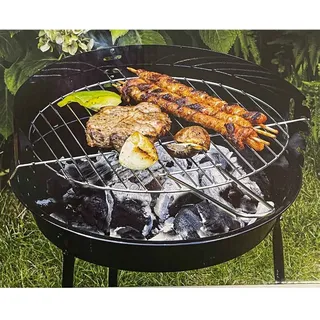 BBQ Holzkohle Grill Rund Holzkohlegrill klein für unterwegs Camping Picknick NEU