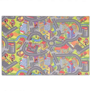 Snapstyle Little Town 3D Kinderteppich 200 x 200 cm Mehrfarbig