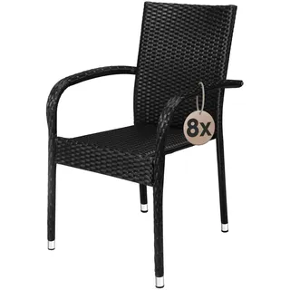 CASARIA Gartenstuhl Gartensessel 56 x 56 x 0 cm schwarz 8 St.