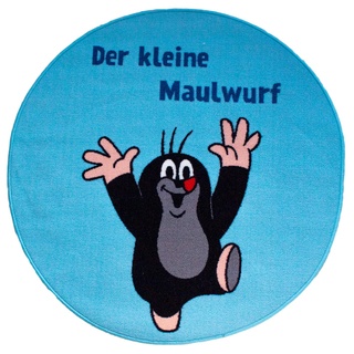 Klaus Herding GmbH Der kleine Maulwurf Rund 100 cm Blau Kinderteppich Children Rug