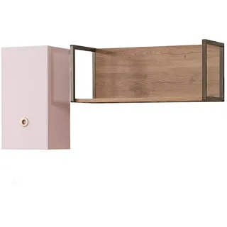Möbel-Zeit Hängeregal ALICE Set 2-teilig – Wandregal mit Tür & offenes Regal rosa