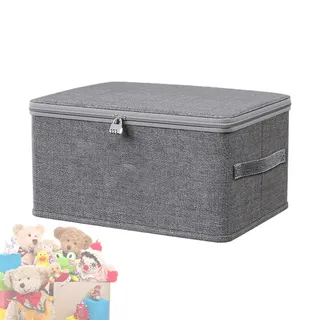 Generisch Abschließbare Box, Aufbewahrungsbox mit Deckel Stoff, Kiste mit Zahlenschloss, Speicherbox sperren, Abschliessbare Box für Kleidung und Spielzeug
