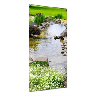 Wallario Duschrückwand Blumen am Teich, (1-tlg) grün 70 cm x 200 cm