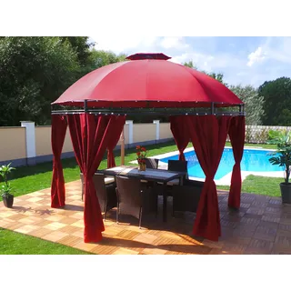 Swing&Harmonie Pavillon 3,5 x 3,5 m inkl. 4 Seitenteile Rot