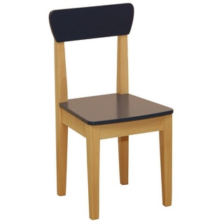 roba® Stuhl Kinderstuhl – Stuhl mit Lehne für Kinder, Holz natur & blau lackiert blau