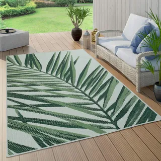 Paco Home Outdoor Teppich Wetterfest Flur Balkon Palmen Dschungel Florales Boho Muster Grün, Grösse:60x110 cm, Farbe:Grün 4
