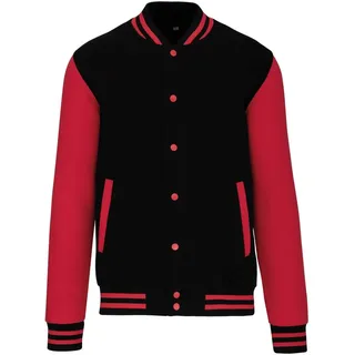 Kariban Unisex Fleece Jacke 'Teddy' College K497 black/red M