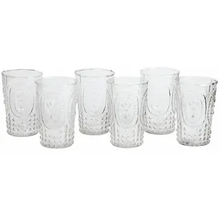Mirabeau Glas Glas 6er Set Fleury klar, Glas weiß