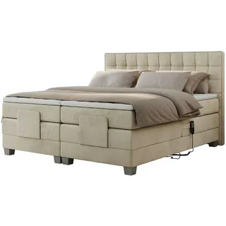 MKS Boxspringbett 160 x 200 cm H4 Beige