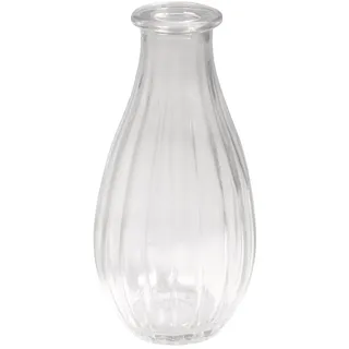 Rayher Glasvase, Höhe 14 cm, 7 cm ø, bauchig, mit Streifen, Blumenvase, Deko Vase, zum Verzieren, 56812000