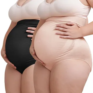 SUNNYBUY Umstandsunterwäsche Hohe Taille Nahtlos Weich & Dehnbar | Über dem Bauch, Sanfte Bauchabdeckung, Nahtlos unter Kleidern, Komfort Für die Schwangerschaft - XXL