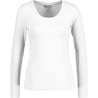 GANT Damen Langarm-Shirt - Scoop Neck Top, Longsleeve, U-Ausschnitt, Cotton Stretch Weiß 5XL
