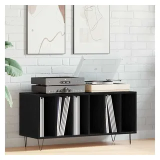 vidaXL Schallplattenschrank 100 x 38 x 48 cm Schwarz/Eiche Holzwerkstoff