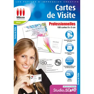 Micro Application Cartes DE Visite PROFESSIONNELLES (100) 220 GR 2880 DPI (Informatique)