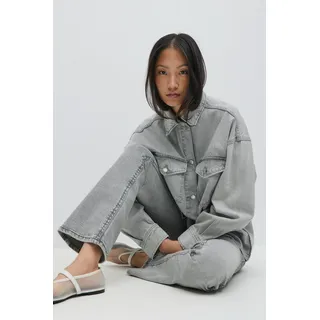 Gina Tricot - Oversize denim shirt - Jeanshemden - Grau - S - Dame - Grau - S