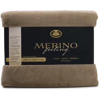 Gözze Merino Decke 180 x 220 cm taupe 