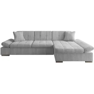 Mirjan24 Ecksofa, Hellgrau, Textil, rechts montierbar, L-Form, 278x161 cm, Wohnzimmer, Sofas & Couches, Wohnlandschaften, Ecksofas