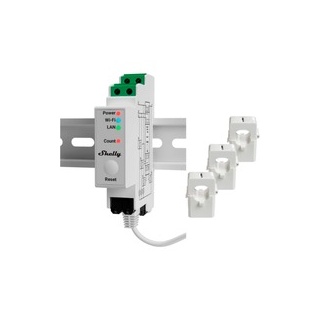 Shelly Pro 3EM, 3 Phasen WLAN + LAN Energiemessgerät, Nur für PV-Anlagen - 0% MwSt.